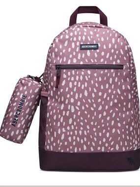 Abercrombie & Fitch Dusty Rose Speckled Backpack with Pencil Case